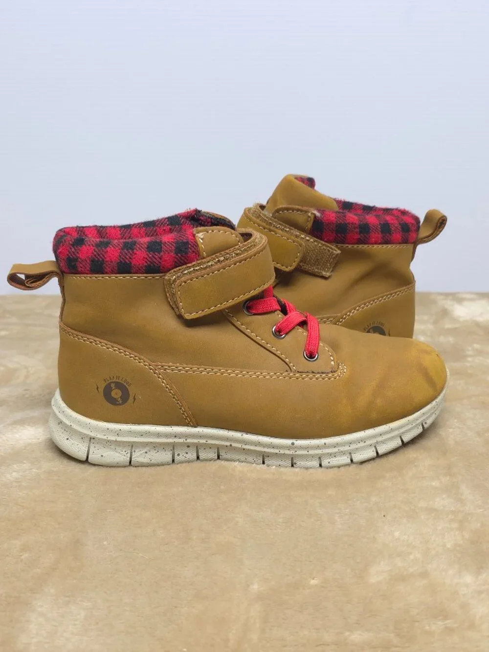 Genuine Kids OshKosh Size 12 Brown Plaid Ankle Boots